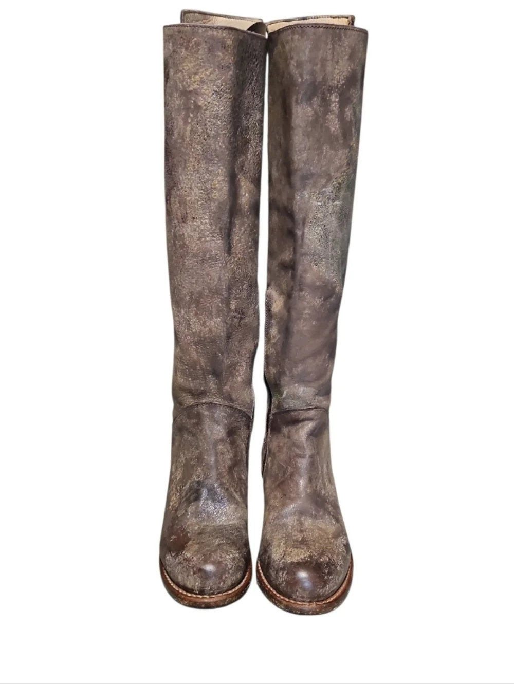 BED|STU Manchester Tall Distressed Brown Leather Riding Boots